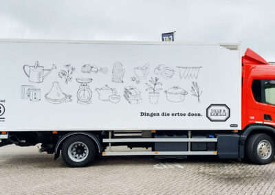 Bezorgwagen reclame Dille & Kamille